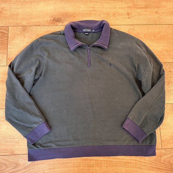 Ralph Lauren | Polo Golf Mens XXL Pullover Popover Herringbone 1/4 Zip Pony Logo - Picture 1 of 8